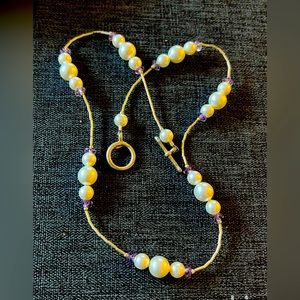 Handmade faux pearl necklace
